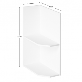 Alsószekrény, fehér, balos, AURORA D25PZ