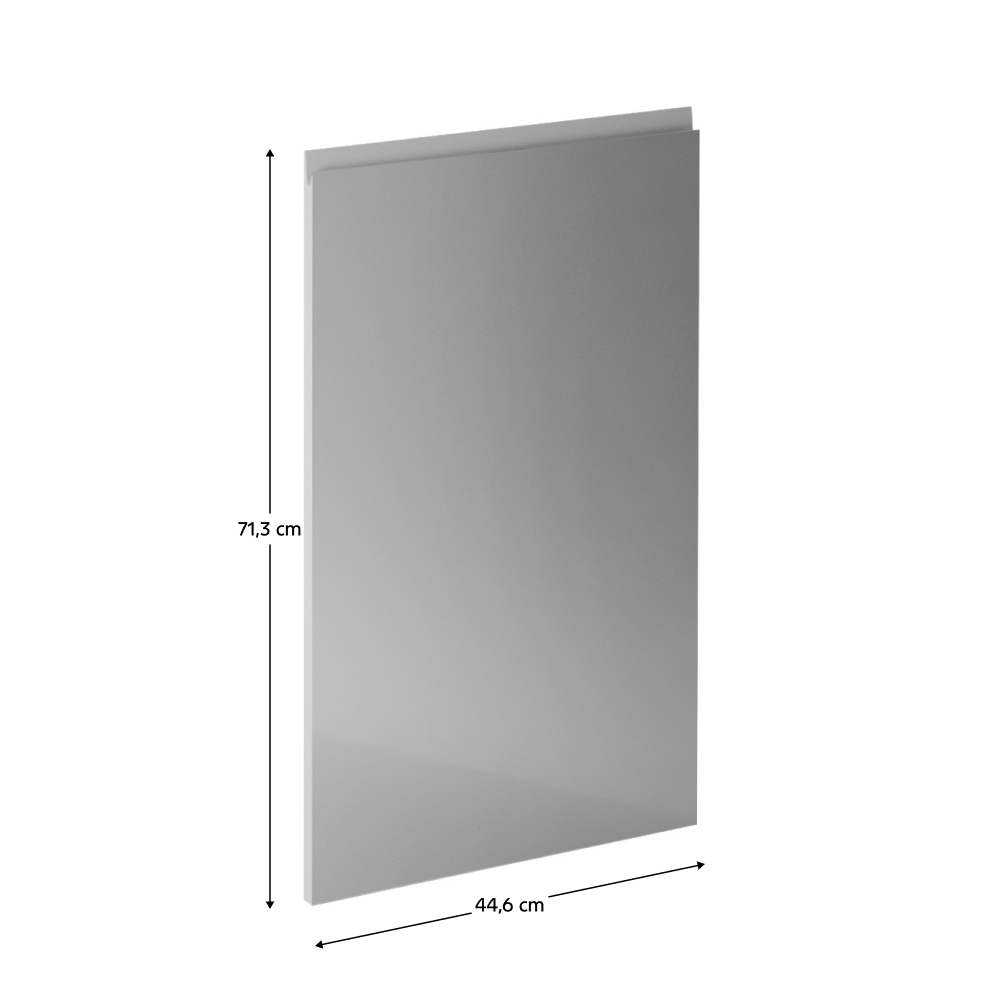 Előlap mosogatógéphez, fehér/szürke extra magasfényű HG, 44,6x71,3, AURORA