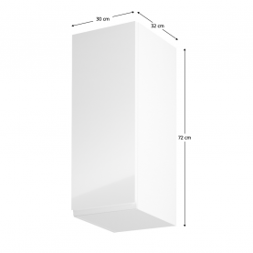 Felsőszekrény, fehér/fehér extra magasfényű, balos, AURORA G30