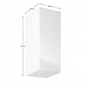 Felsőszekrény, fehér/fehér extra magasfényű, jobbos, AURORA G30 Felsőszekrény, fehér/fehér extra magasfényű, jobbos, AURORA G30
