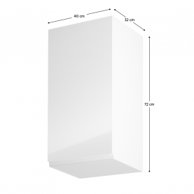 Felsőszekrény, fehér/fehér extra magasfényű, balos, AURORA G40