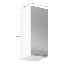 Felsőszekrény, fehér/szürke extra magasfényű, jobbos, AURORA G30 Felsőszekrény, fehér/szürke extra magasfényű, jobbos, AURORA G30