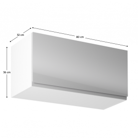 Felsőszekrény, fehér/szürke extra magasfényű, AURORA G80K Felsőszekrény, fehér/szürke extra magasfényű, AURORA G80K