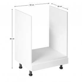 Szekrény a beépíthető készülékekre, fehér/fehér extra magasfényű, AURORA D60ZK Szekrény a beépíthető készülékekre, fehér/fehér extra magasfényű, AURORA D60ZK