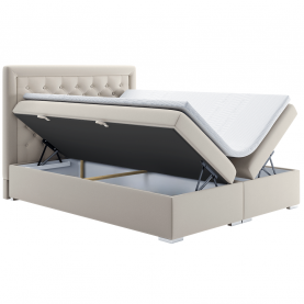 Ágy boxspring, krém, 180x200, DORMAN