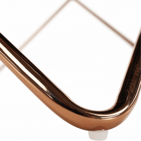 Konferenciaasztal, rose gold króm rózsaszín/fekete, ROSALO