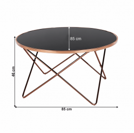 Konferenciaasztal, rose gold króm rózsaszín/fekete, ROSALO