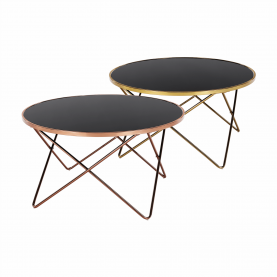Konferenciaasztal, rose gold króm rózsaszín/fekete, ROSALO