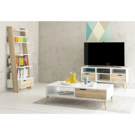 TV asztal/szekrény, tölgy sonoma / fehér, OSLO 75391