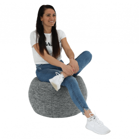 Babzsák fotel, fekete / fehér, Hanord