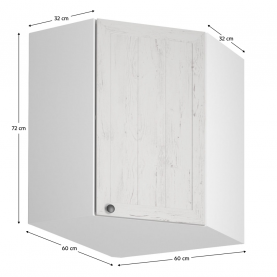 Felső sarokszekrény G60N, fehér/sosna andersen, PROVANCE Felső sarokszekrény G60N, fehér/sosna andersen, PROVANCE