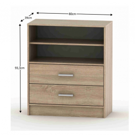 komód polccal, tölgy sonoma, BETTY 4 BE04-013-00