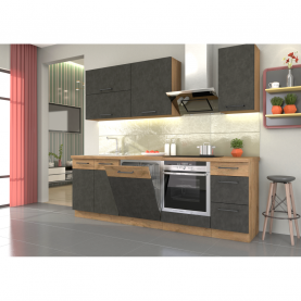 Alsó sarokszekrény, szürke matt/tölgy lancelot, VEGA 90x90 DN 1F BB Alsó sarokszekrény, szürke matt/tölgy lancelot, VEGA 90x90 DN 1F BB