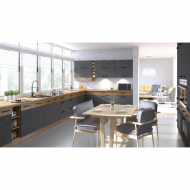 Alsó sarokszekrény, szürke matt/tölgy lancelot, VEGA 90x90 DN 1F BB Alsó sarokszekrény, szürke matt/tölgy lancelot, VEGA 90x90 DN 1F BB