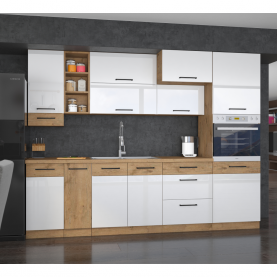 Alsó szekrény, lancelot tölgy/ fehér extra magas fényű HG, VEGA D60 1F BB