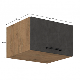 Felsőszekrény, tölgy lancelot/szürke matt, VEGA 60 NAGU-36 1F Felsőszekrény, tölgy lancelot/szürke matt, VEGA 60 NAGU-36 1F