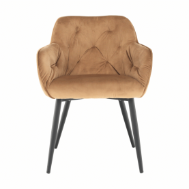 Design szék steppelt háttámlával, barna/fekete, BERILIO