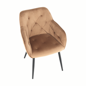 Design szék steppelt háttámlával, barna/fekete, BERILIO