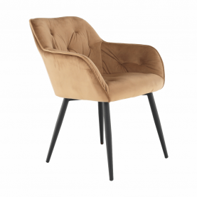 Design szék steppelt háttámlával, barna/fekete, BERILIO