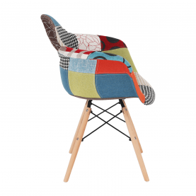 Fotel, anyag patchwork/bükk, TOBO 3  NEW
