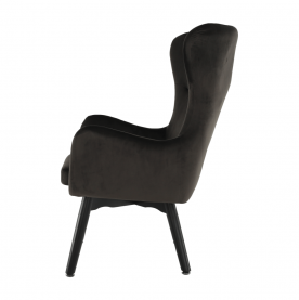 Dizájnos fotel,  szürkésbarna TAUPE Velvet anyag, TENAL