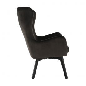 Dizájnos fotel,  szürkésbarna TAUPE Velvet anyag, TENAL