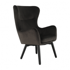 Dizájnos fotel,  szürkésbarna TAUPE Velvet anyag, TENAL