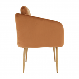 Dizájner fotel, terrakotta Velvet szövet, AVETA