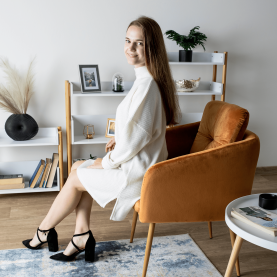 Dizájner fotel, terrakotta Velvet szövet, AVETA
