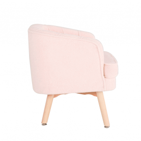 Fotel műszőrméből, rózsaszín/természetes, MAINO