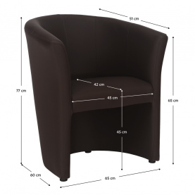 Klub fotel, barna textilbőr, CUBA