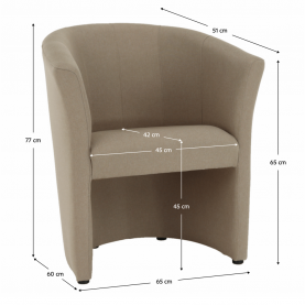 Klub fotel, bézs anyag, CUBA Klub fotel, bézs anyag, CUBA