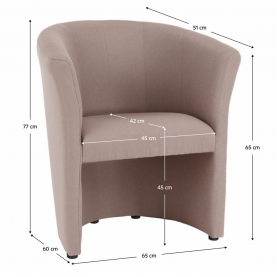 Klub fotel, pasztell rózsaszín anyag, CUBA Klub fotel, pasztell rózsaszín anyag, CUBA