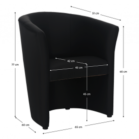 Klub fotel, fekete textilbőr, CUBA Klub fotel, fekete textilbőr, CUBA