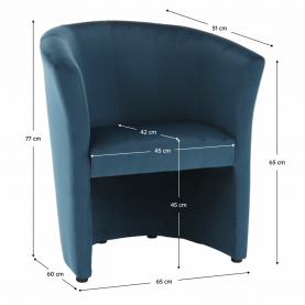 Klub fotel, kék anyag, CUBA Klub fotel, kék anyag, CUBA