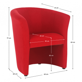 Klub fotel, piros, CUBA