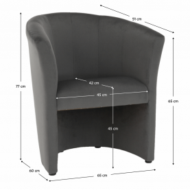 Klub fotel, szürke anyag, CUBA Klub fotel, szürke anyag, CUBA