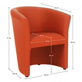 Klub fotel, textilbőr, narancssárga, CUBA Klub fotel, textilbőr, narancssárga, CUBA