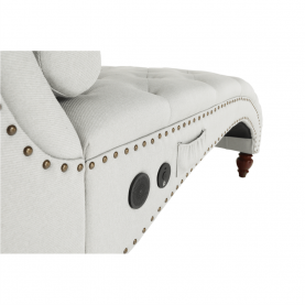 Pihentető fotel Bluetooth-al, világosszürke/sötét dió, GREGOR