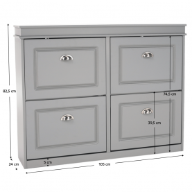 Cipőpolc, 4-soros, szürke, SEBER TYP 5 Cipőpolc, 4-soros, szürke, SEBER TYP 5