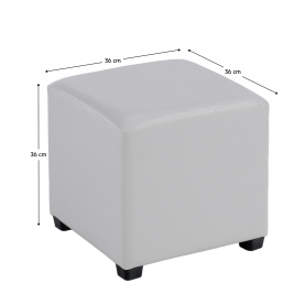 Puff, fehér textilbőr, NIKI NEW Puff, fehér textilbőr, NIKI NEW
