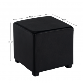 Puff, fekete textilbőr, NIKI NEW Puff, fekete textilbőr, NIKI NEW