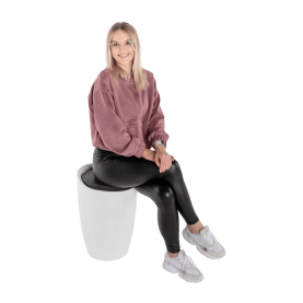 Puff, fehér/fekete, DALILA NOVA