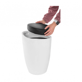 Puff, fehér/fekete, DALILA NOVA