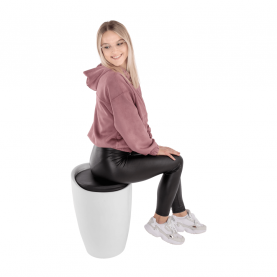 Puff, fehér/fekete, DALILA NOVA
