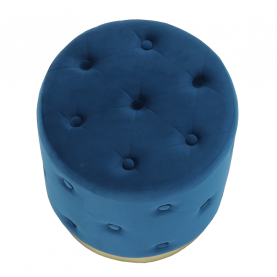 Puff, királykék Velvet anyag/arany festés, LEONID