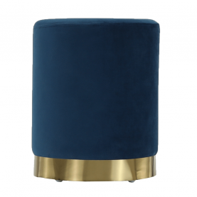 Puff, kék Velvet anyag/gold króm-arany, ALAZ