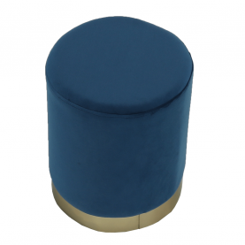 Puff, kék Velvet anyag/gold króm-arany, ALAZ