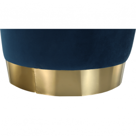 Puff, kék Velvet anyag/gold króm-arany, ALAZ