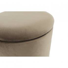 Puff, szürkésbarna TAUPE Velvet anyag/gold króm-arany, ANIZA
